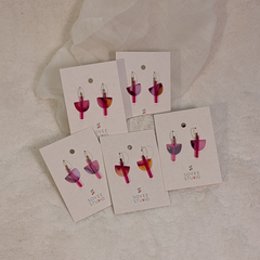 Acrylglas Ohrringe Creole gold Halbkreis-Stab - Aquarell Farbverlauf