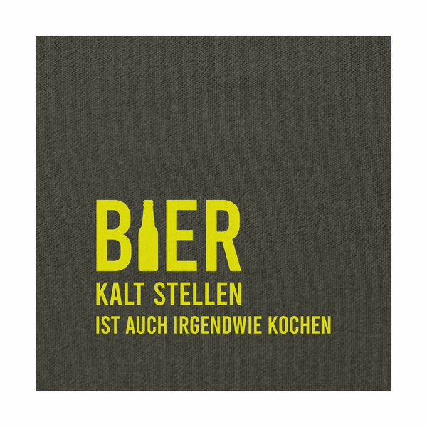 Geschirrtuch 100% Baumwolle mit Siebdruck grau - Bier kalt stellen ist auch irgendwie kochen  I  Sovee Studio