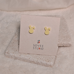 Ohrring Stecker Ostern Hasenohren pastell pastellgelb