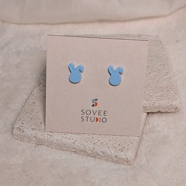 Ohrring Stecker Ostern Hasenohren pastell hellblau