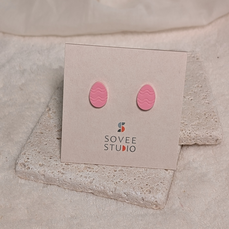Ohrring Stecker Ostern Osterei pastell rosa