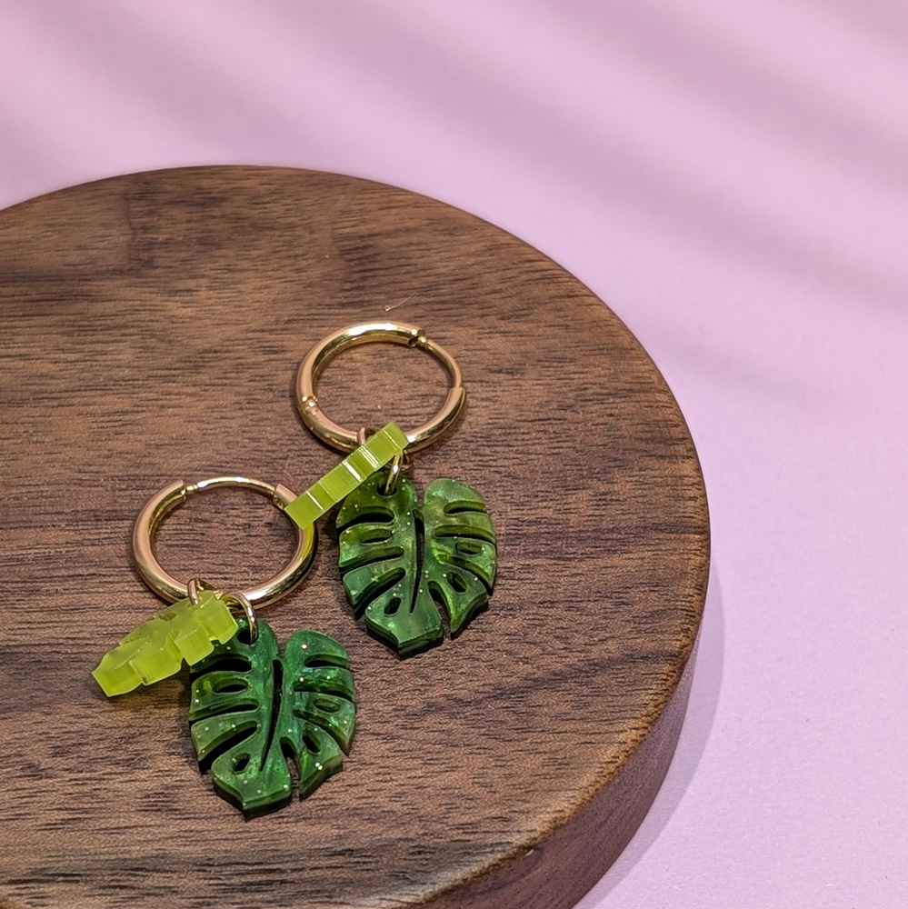 Ohrringe Creole Monstera